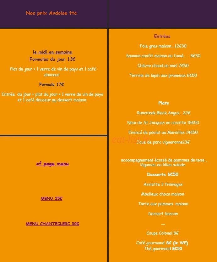 Ô Chanteclerc — carte page 1