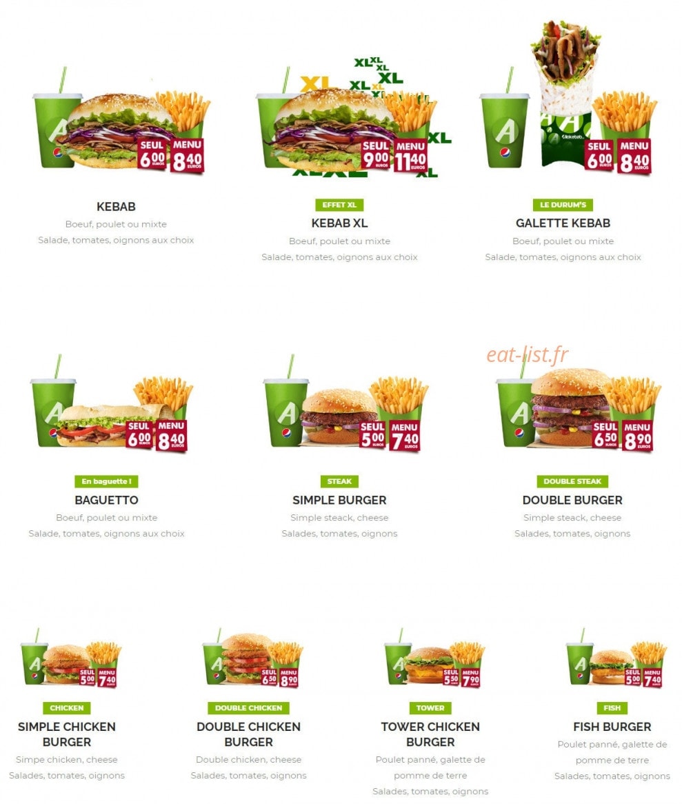 Allo Kebab — carte page 1