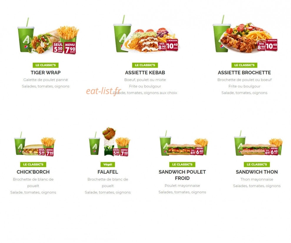 Allo Kebab — carte page 2