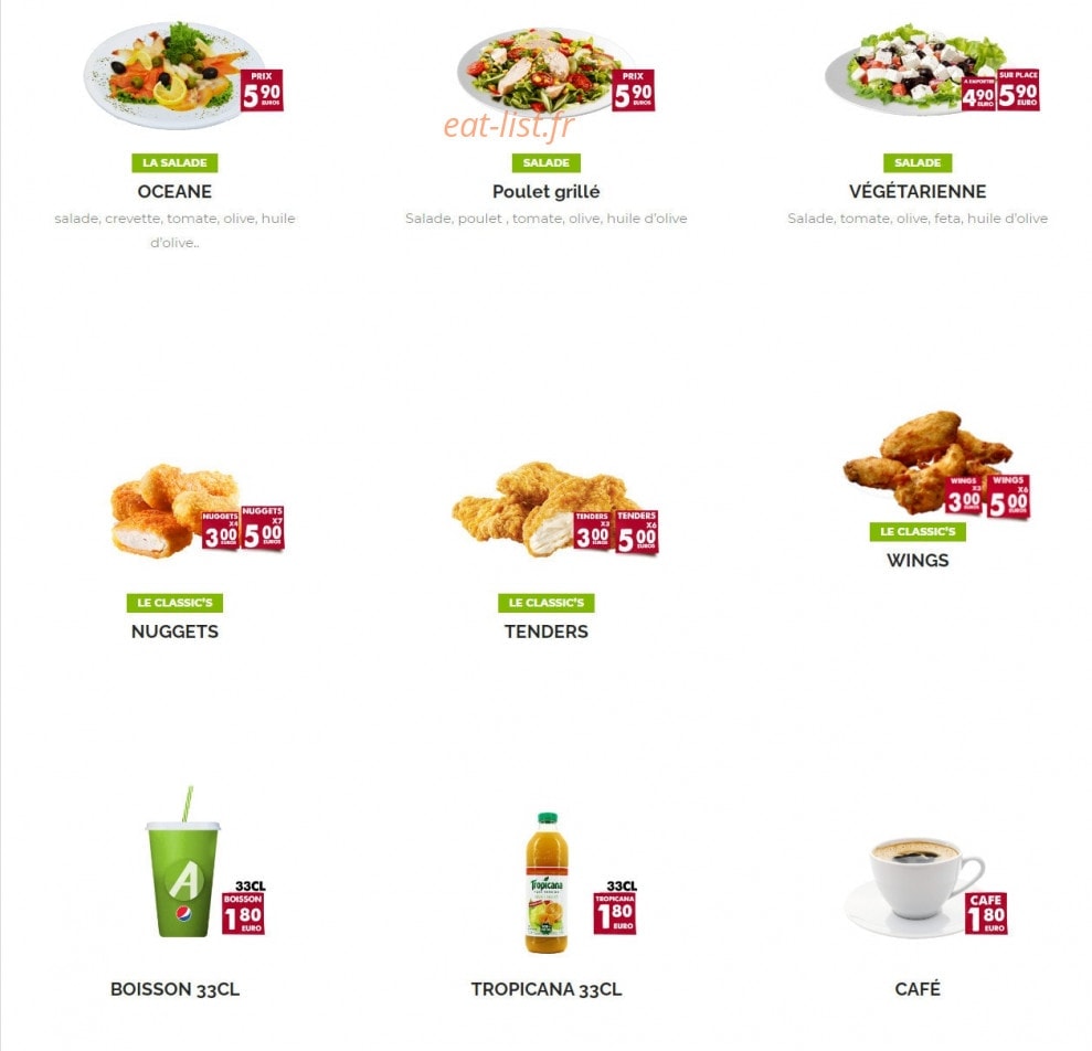 Allo Kebab — carte page 3