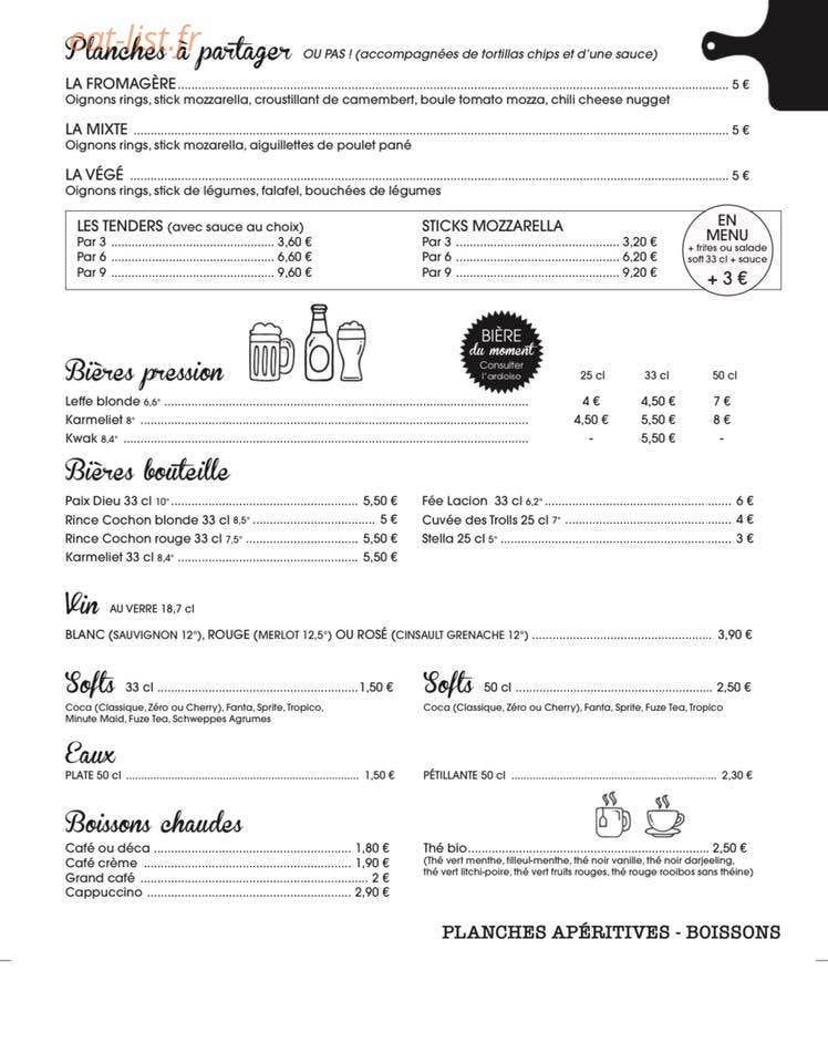 La Maison du Burger — carte page 1
