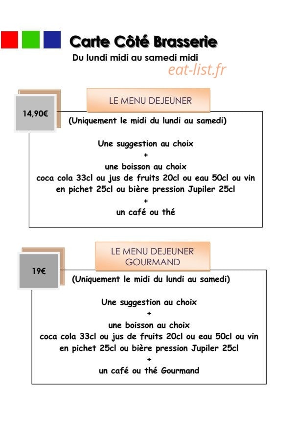 Le Grill du Moulin — carte page 1