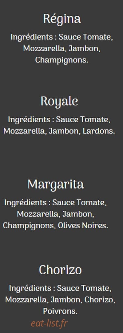 Pizza Saveurs — carte page 1