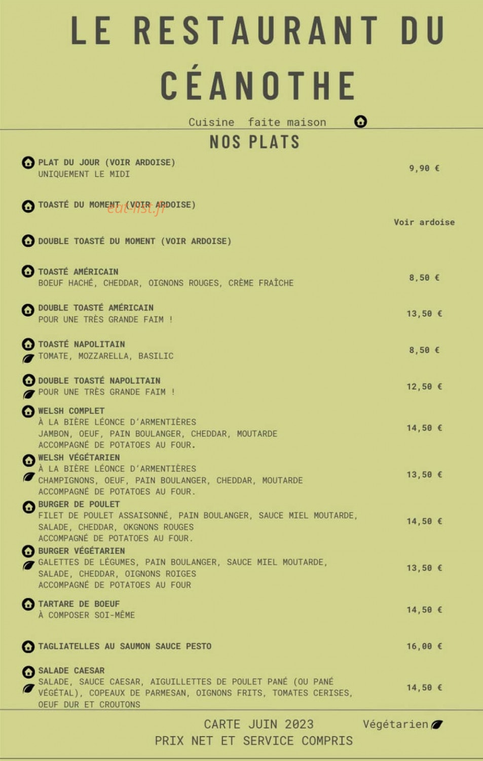 Le Céanothe — carte page 1