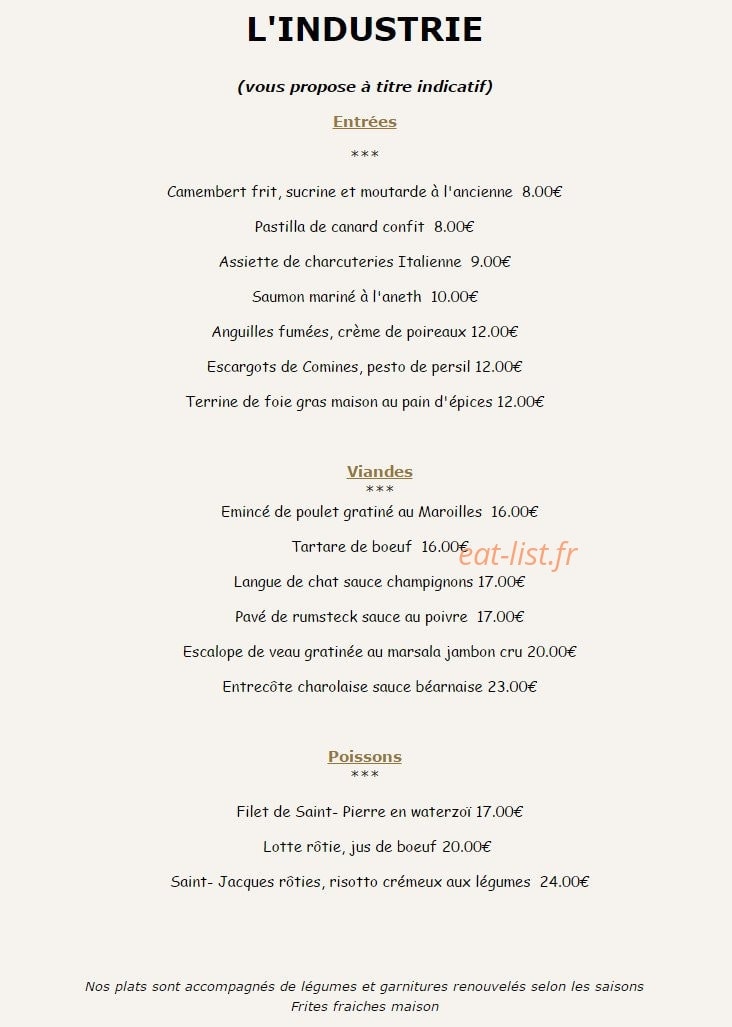 L'Industrie — carte page 1