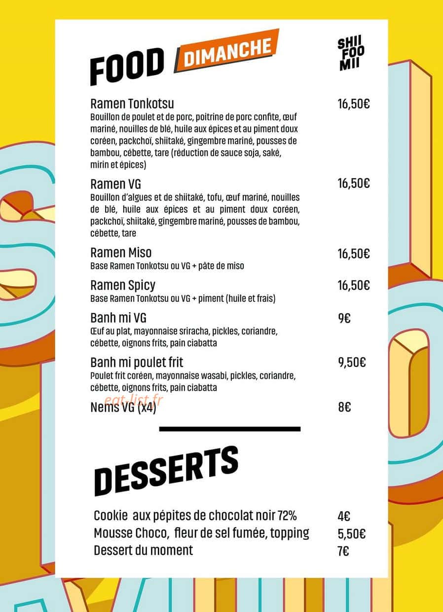 Shii Foo Mii — carte page 1