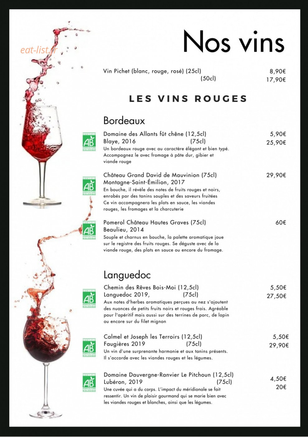 Hostellerie du Marché — carte page 4
