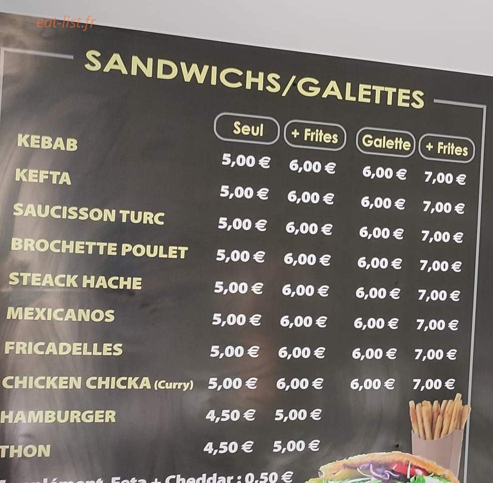 Istanbul kebab — carte page 1