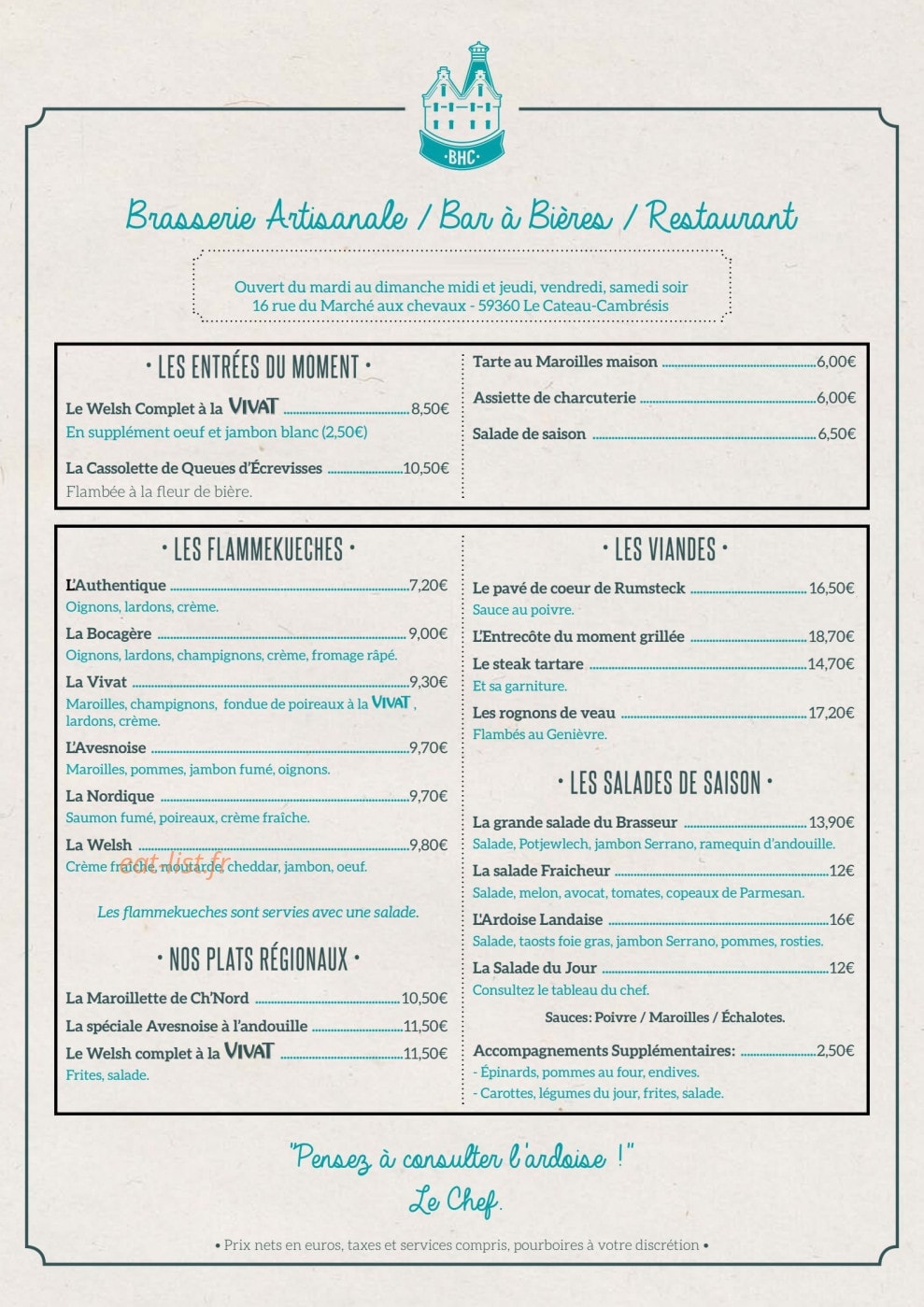 Vivat Factory — carte page 1