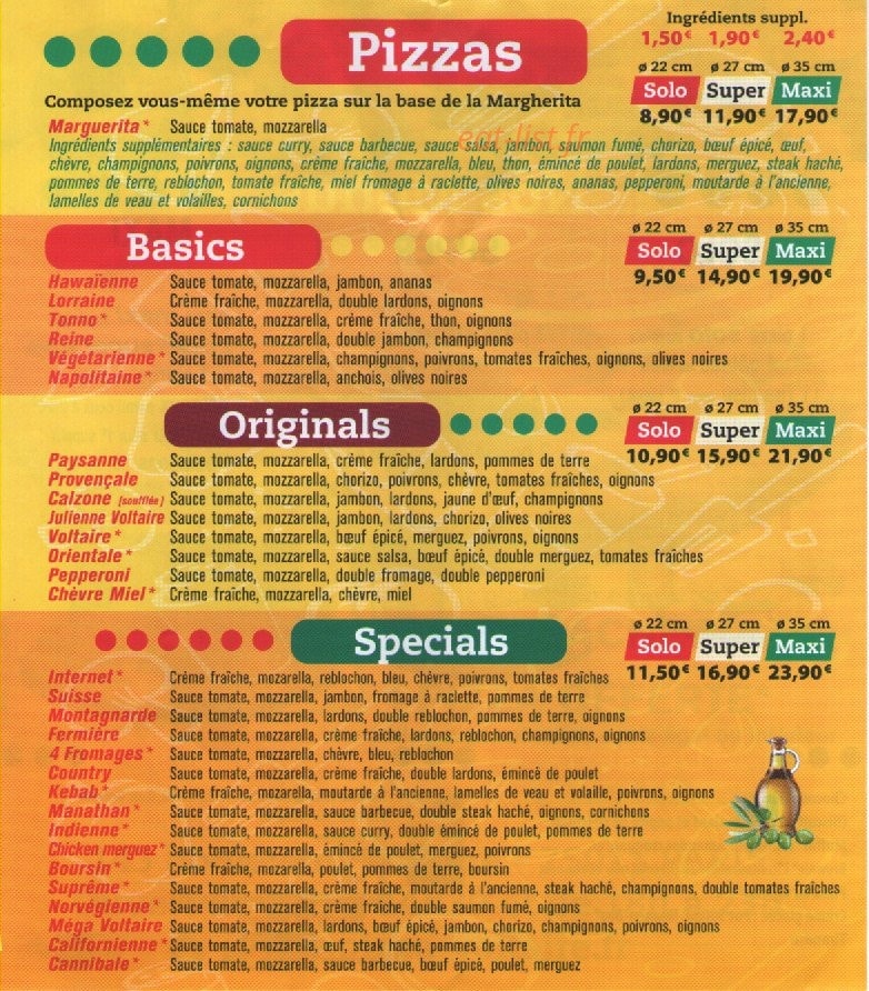 Pizza voltaire — carte page 1