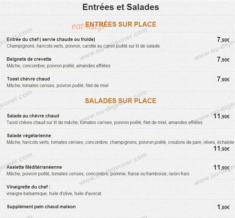 Restaurant Le Méditerranéen — carte page 4