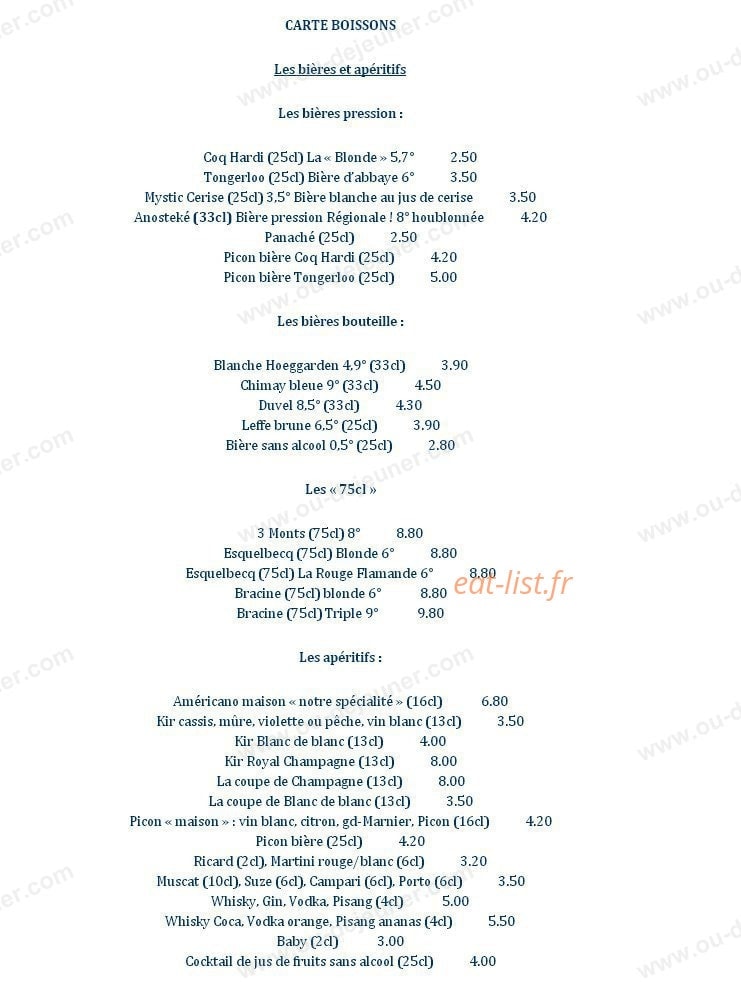 La Taverne du Westhoek — carte page 3