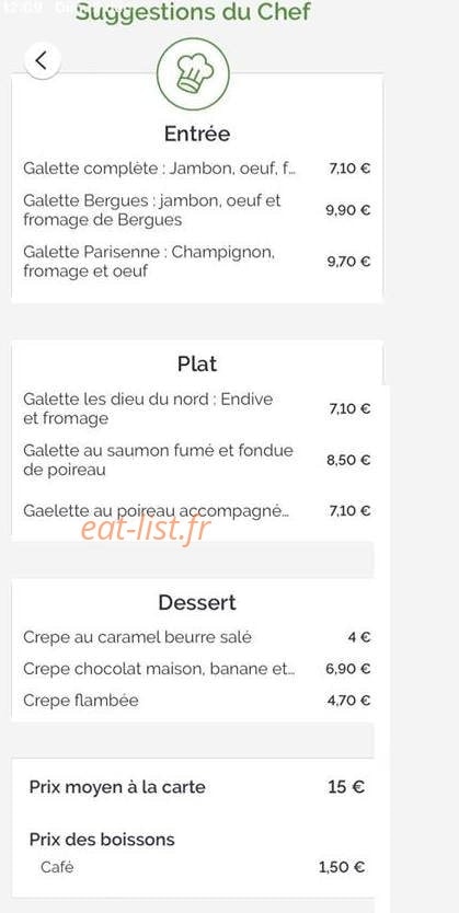 Café du Nord — carte page 2