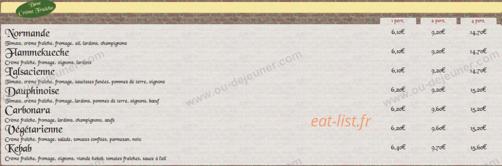 Pizza des Remparts — carte page 2