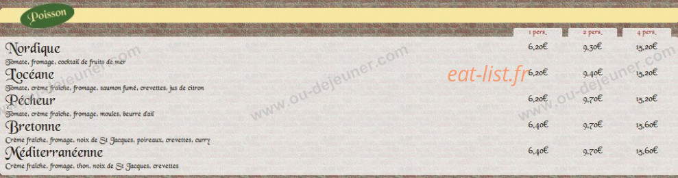 Pizza des Remparts — carte page 4
