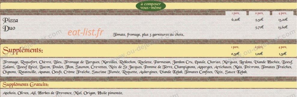 Pizza des Remparts — carte page 5