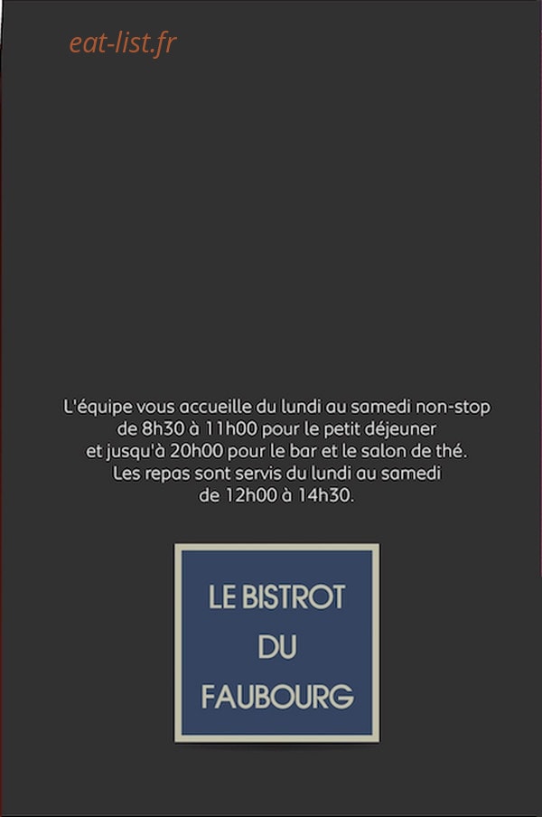 Le Bistrot du Faubourg — carte page 6