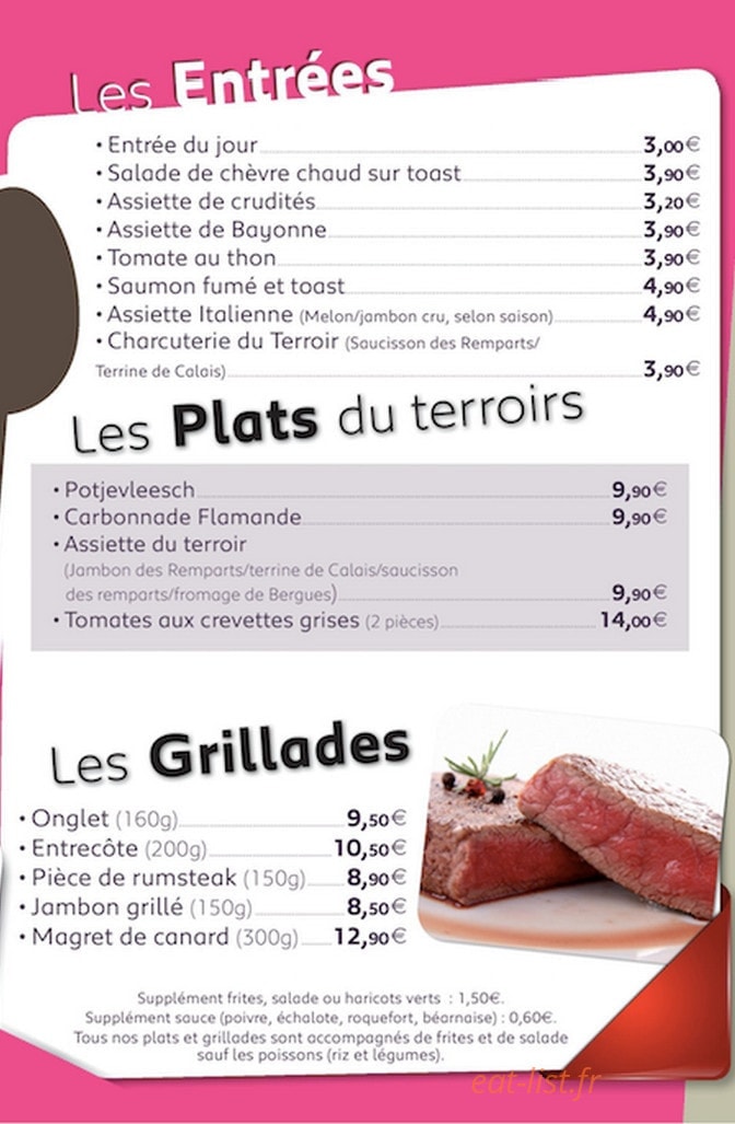 Le Bistrot du Faubourg — carte page 3