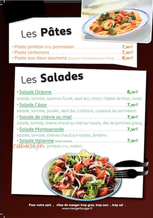 Le Bistrot du Faubourg — carte page 5