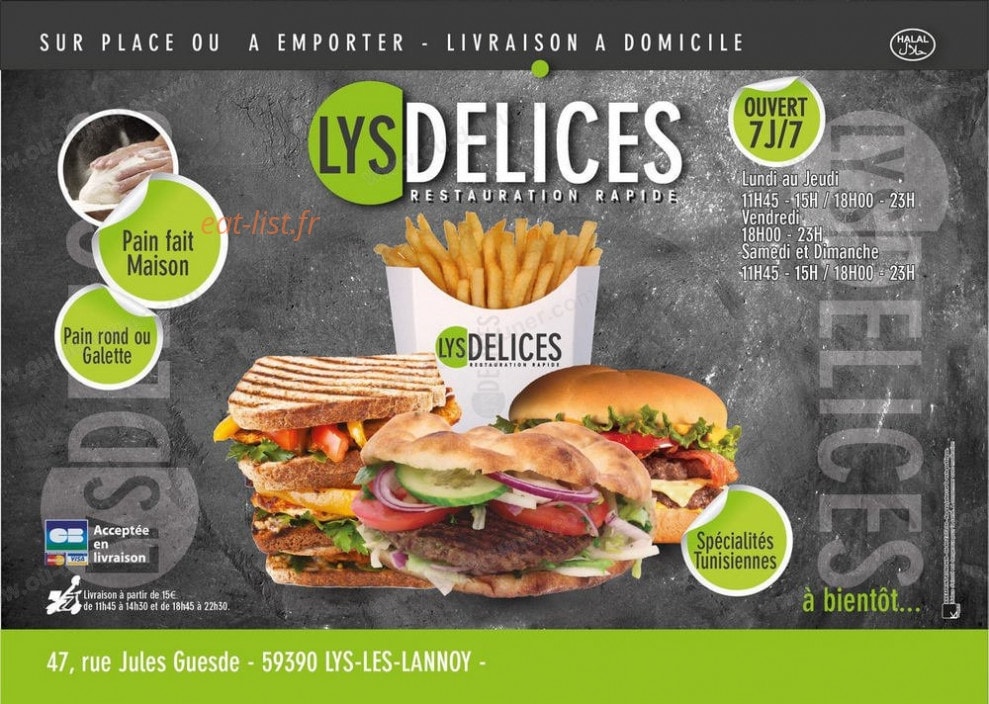 Lys Délices — carte page 1
