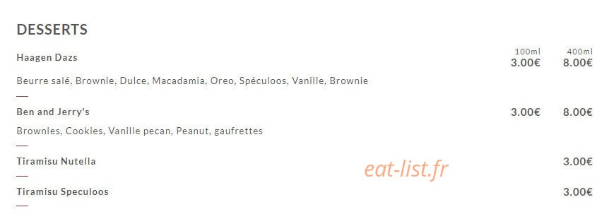 The Burger Yug’s — carte page 3