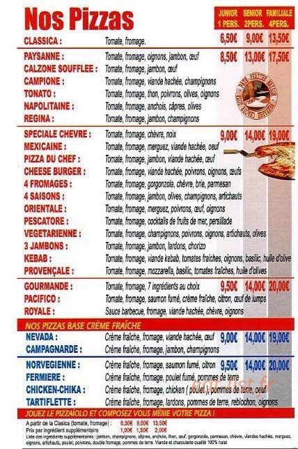 Allo Pizza — carte page 2