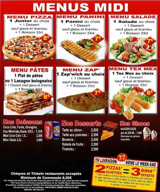 Allo Pizza — carte page 4