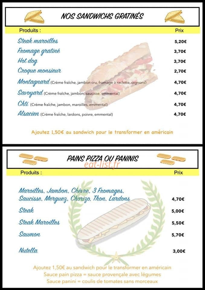 Friterie Martin Martine — carte page 3