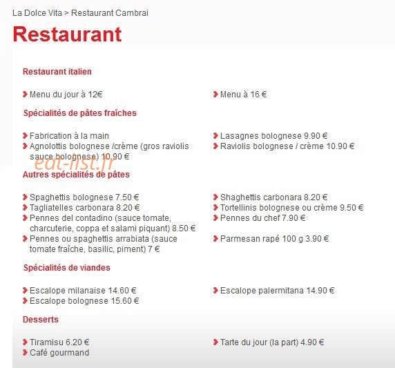 La Dolce Vita — carte page 8