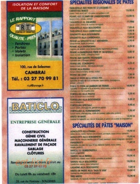 La Dolce Vita — carte page 3