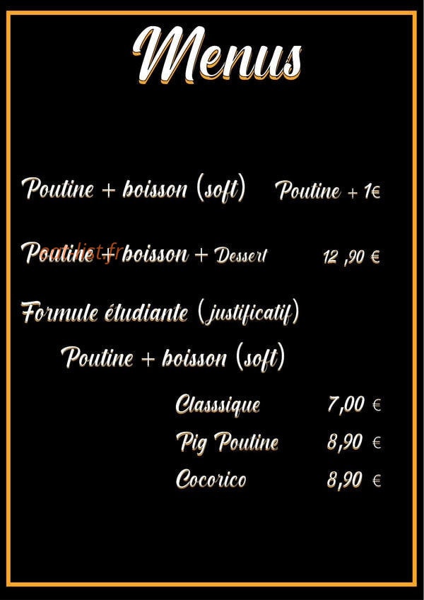 La Frite Canadienne — carte page 3