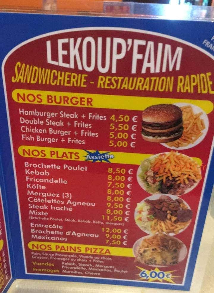 Le Koup'Faim — carte page 2