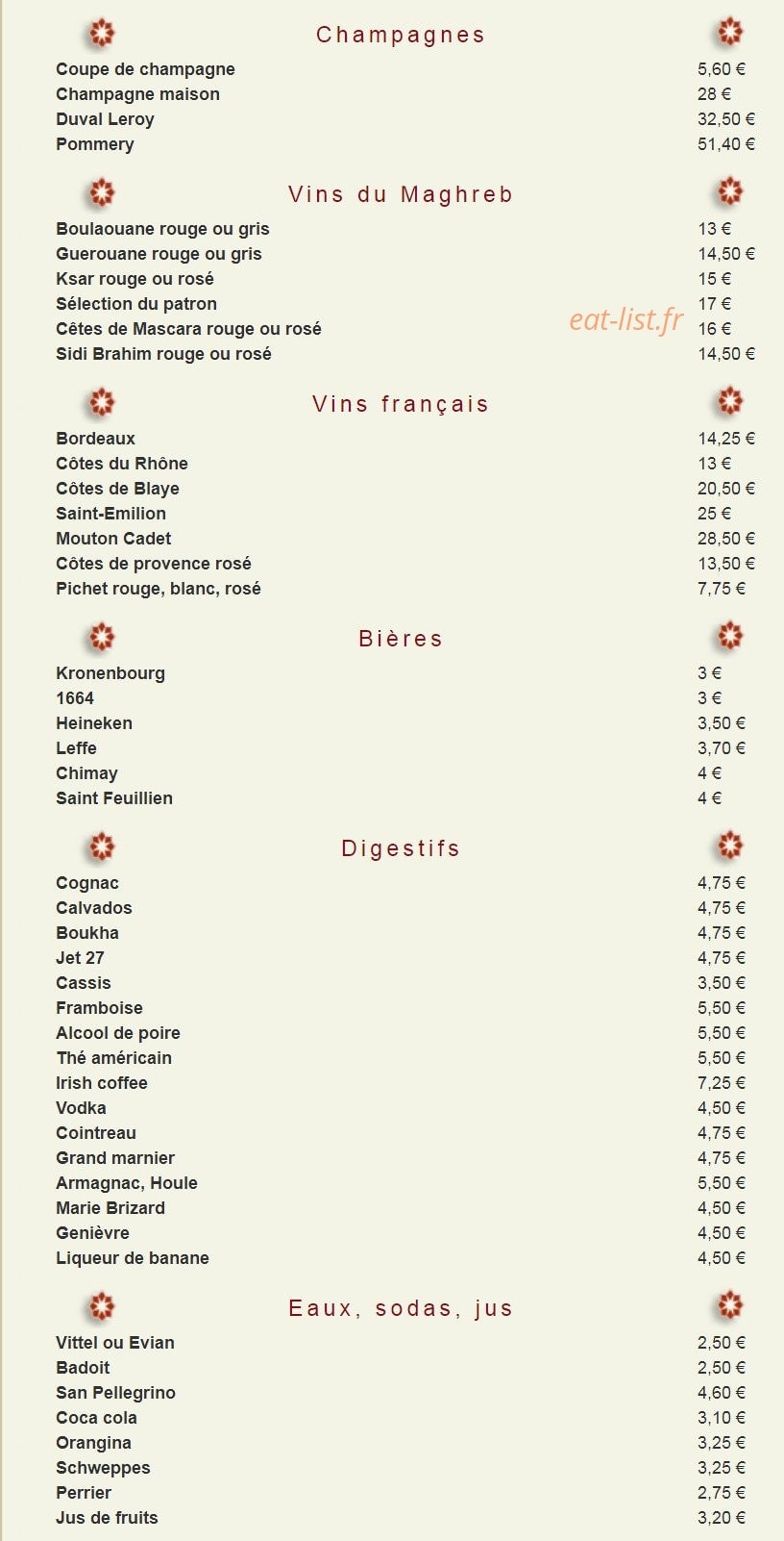 Le Petit Riad — carte page 6