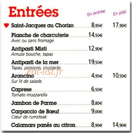 Pausa Gusto — carte page 1