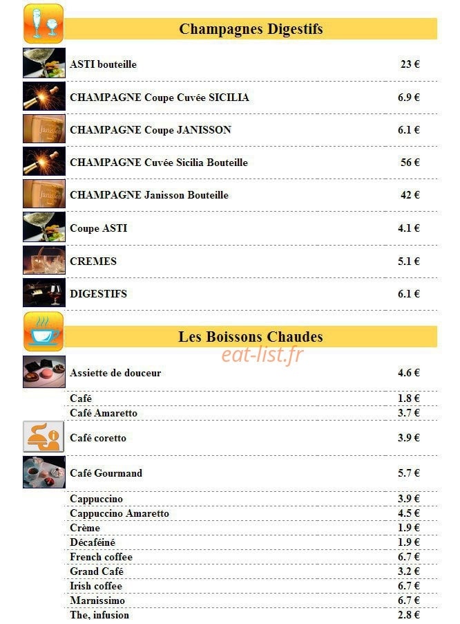 Pizza Sicilia — carte page 14