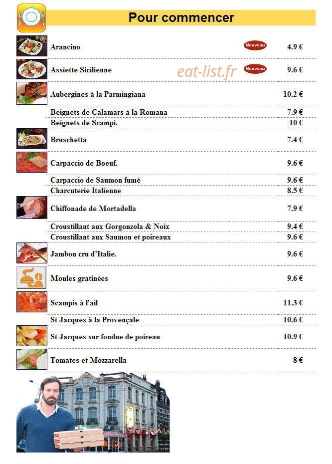 Pizza Sicilia — carte page 1