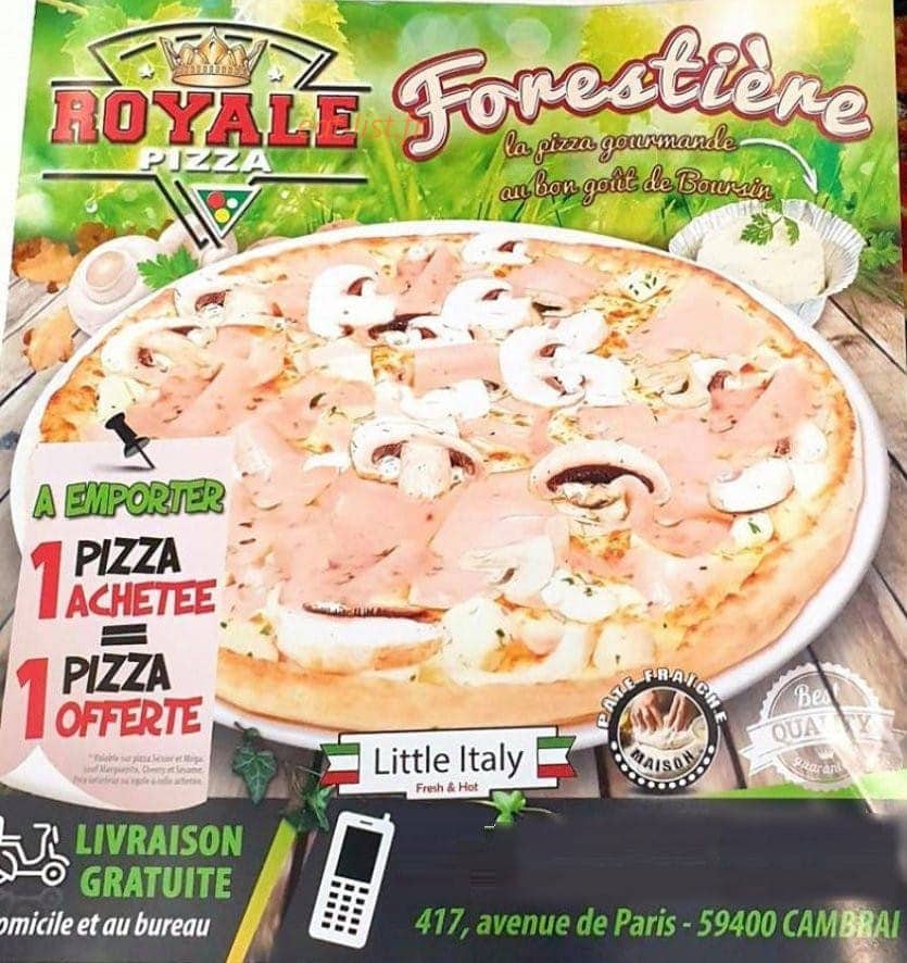 Royale Pizza — carte page 1