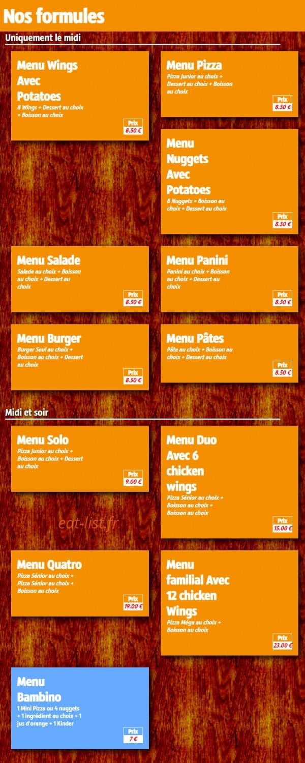 Andiamo pizza — carte page 1