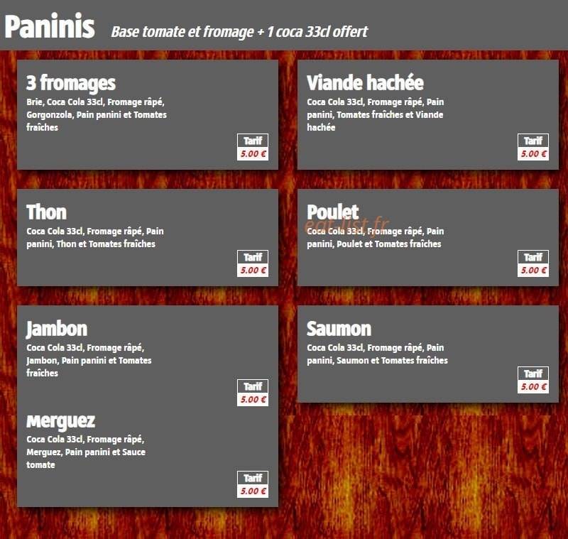 Andiamo pizza — carte page 8