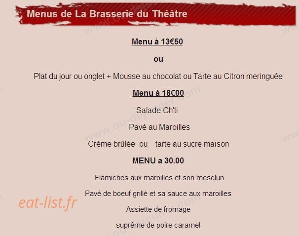 Café du Théâtre — carte page 3