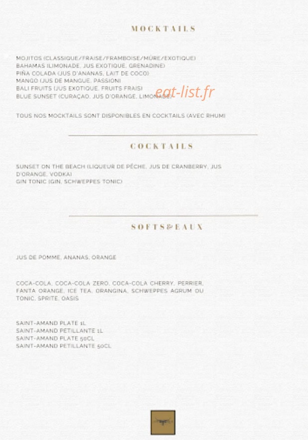 Carte et menu de L'Othentique à Anzin — Mocktails, cocktails, softs...