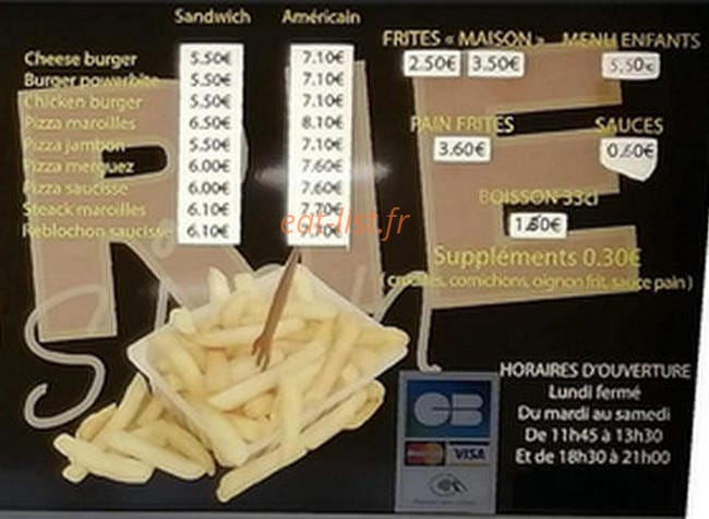 La friterie au Parisien — carte page 3