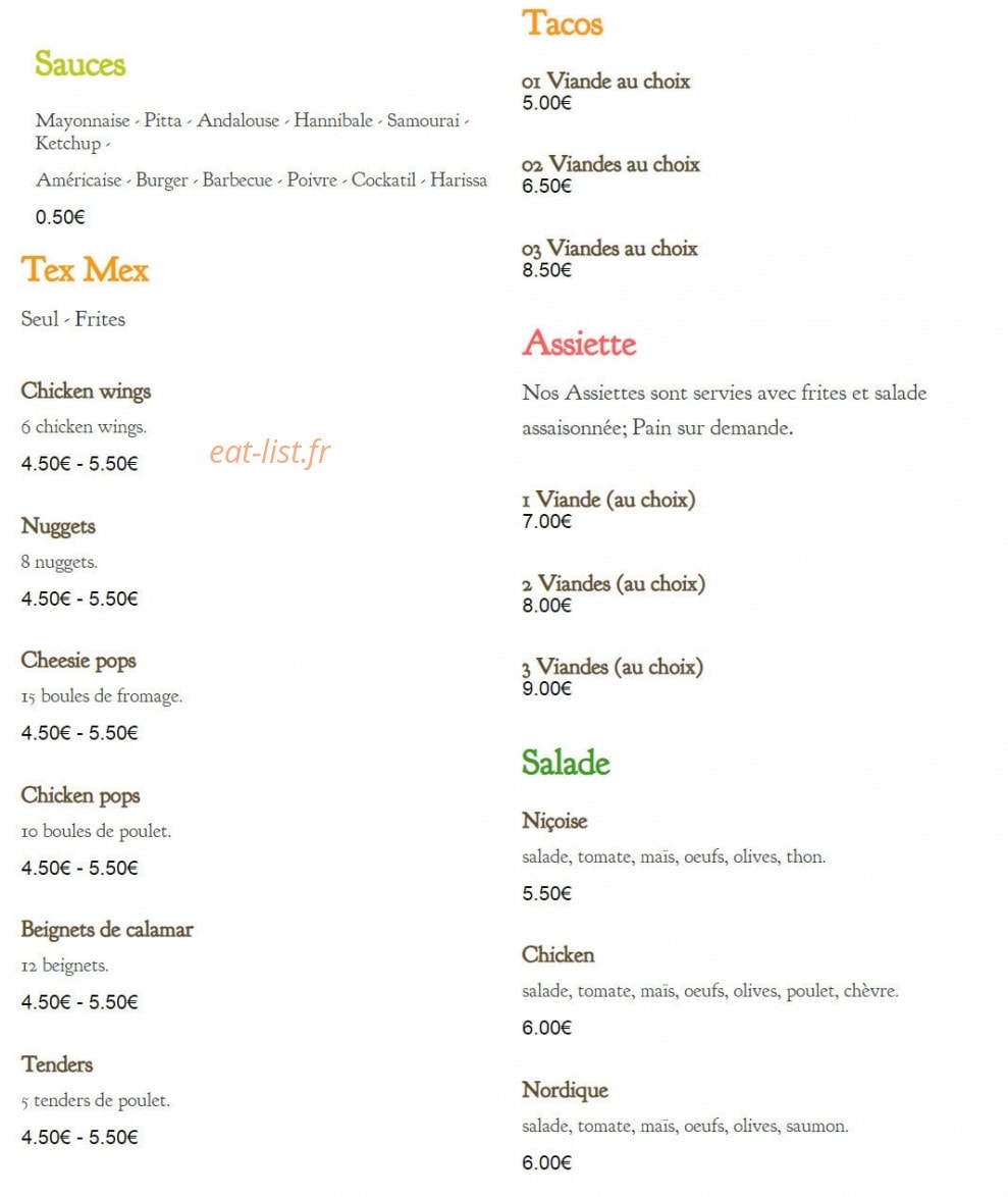 La Tour De Pizz ' — carte page 7