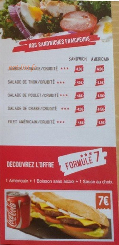 Friterie Saint Benoît — carte page 3