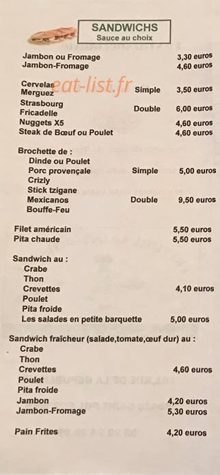 La friture Saint-Poloise — carte page 1