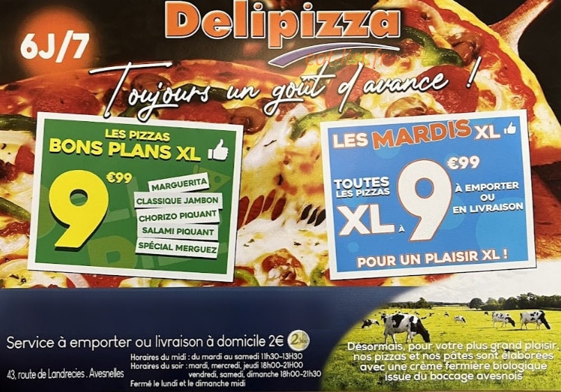 Deli pizza — carte page 1