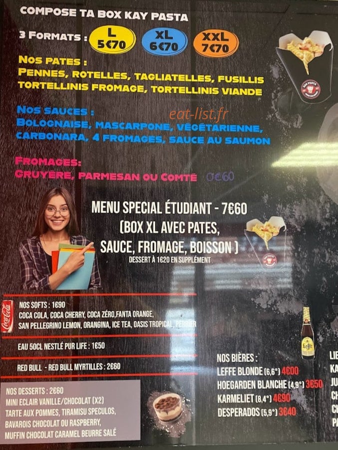 Kay Pasta — carte page 1