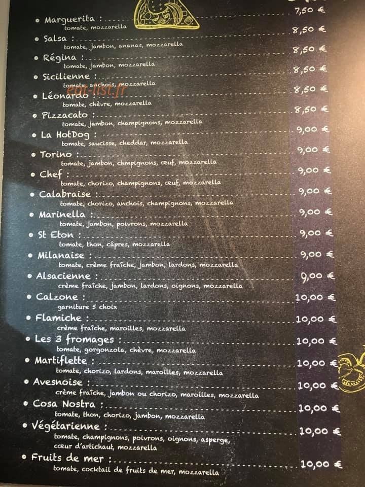 Pizza Leonardo — carte page 1