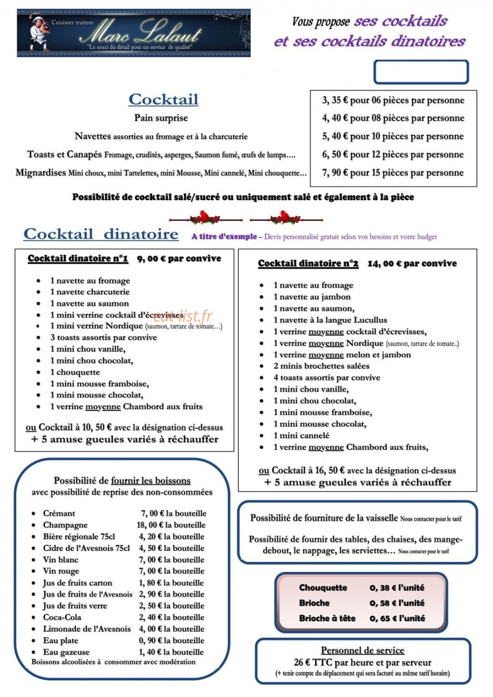 Traiteur lalaut — carte page 3