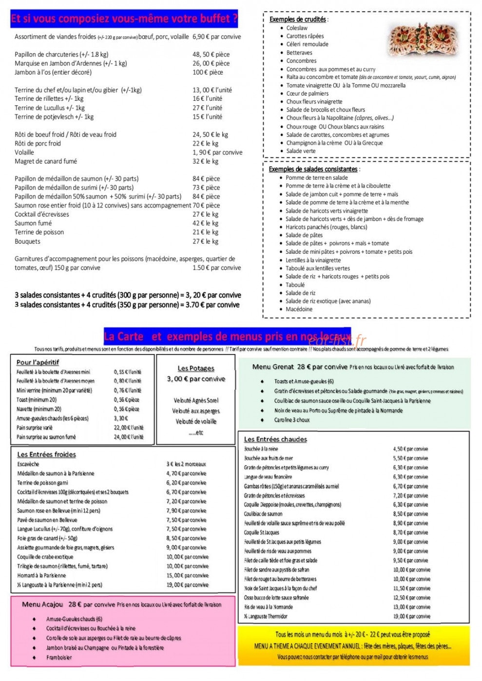 Traiteur lalaut — carte page 11